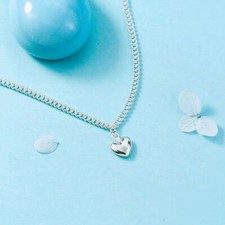 Women's 925 Sterling Silver Love Heart Rolo Link Chain Ankle Foot Bracelet AB59