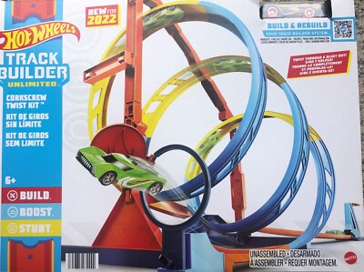 Hot Wheels Track Builder Unlimited Corkscrew Twist Kit 12 Piece Set Car Included