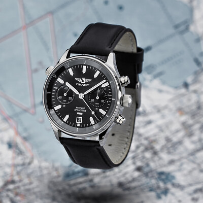 Poljot 3133 ZIVIL Chronograph mechanisch Herrenuhr PILOT