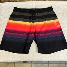 Hurley Phantom Board Shorts Swim Classic Striped Sunset Men  s Size 31 Beach