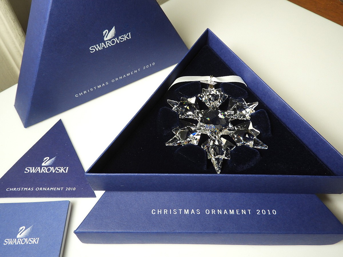 Swarovski Crystal 2010 Christmas Ornament, New in Boxes w