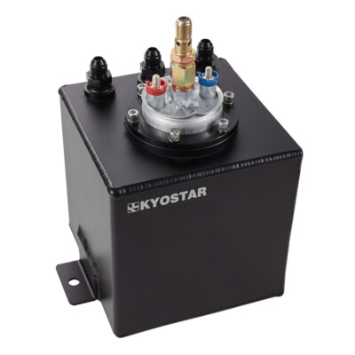 #ad With High Flow 044 Fuel Pump 2L Black Aluminum Swirl Fuel Surge Tank AN6 Fitting $68.86