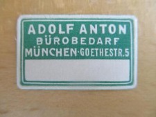 (10155) Kleine Reklamemarke - Adolf Anton Bürobedarf, München