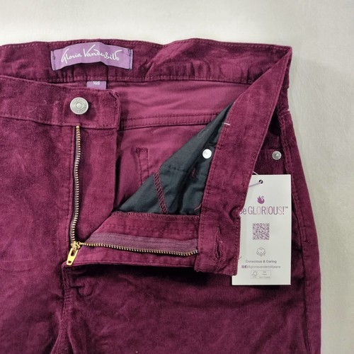NWT Gloria Vanderbilt Amanda Slim Purple Corduroy Pants Womens Size 10 Short - Picture 6 of 10