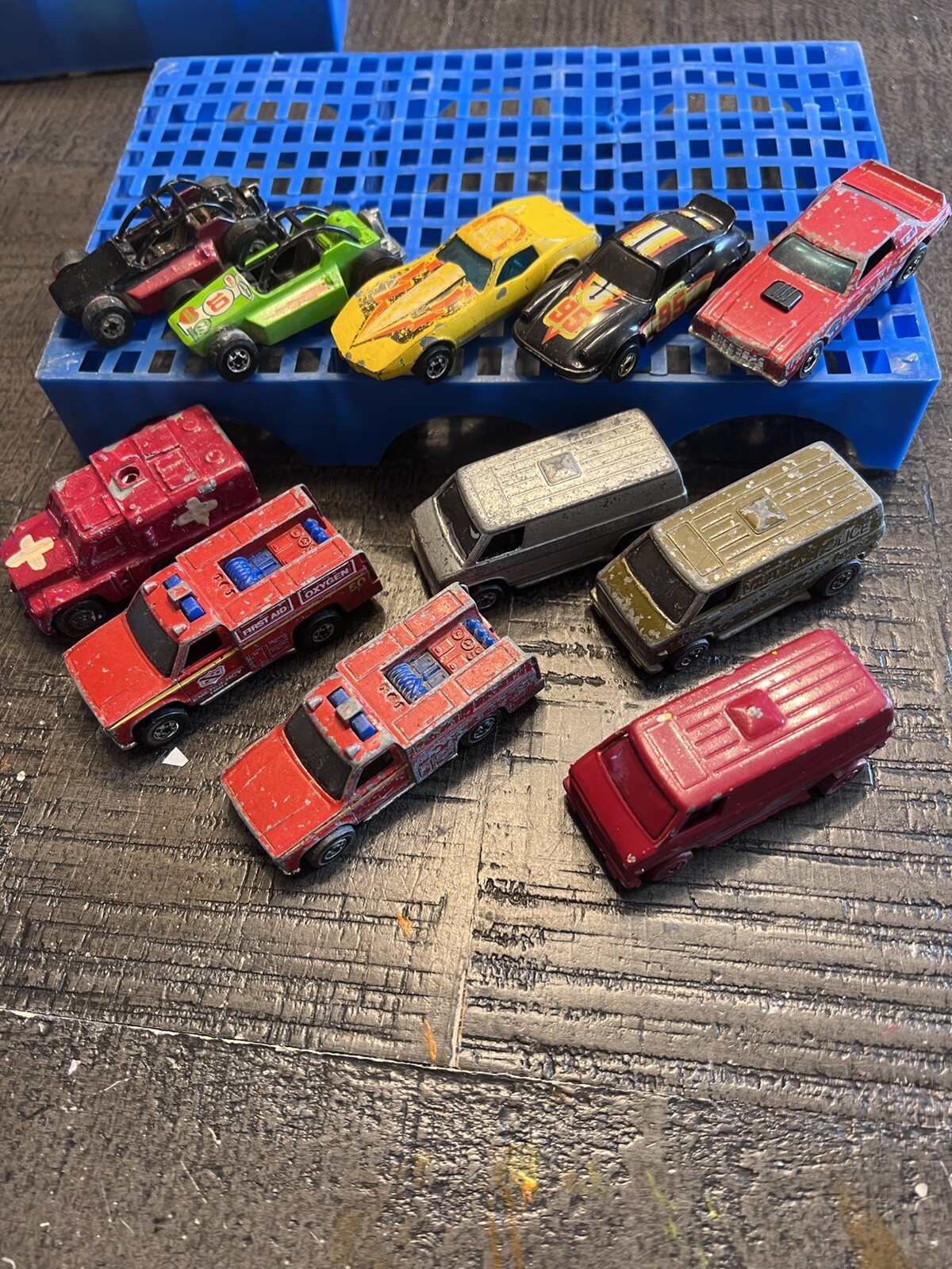 Matchbox Lot 1974 1975 Corvette Stingray, Rock buster, Ambulance, Cars Hong Kong