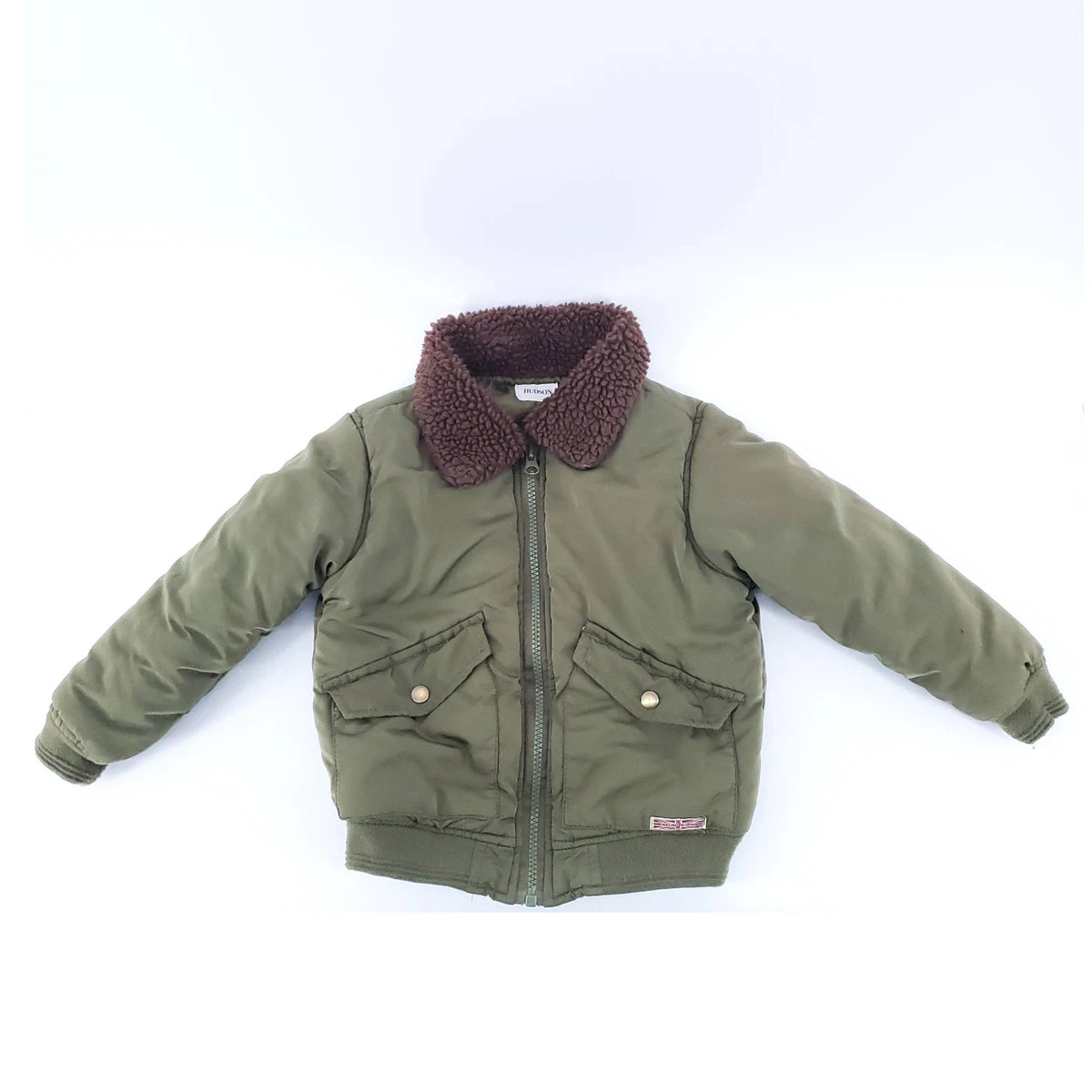 Hudson Boys 4T Aviator Airplane Bomber Jacket Fleece Collar Button Front  Pockets | eBay