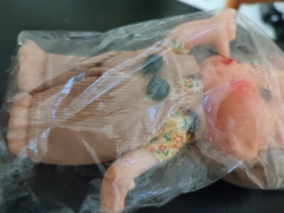 B03. HONEY CHILD - VINTAGE MINI DOLL + SCHWAN '60's/'70s SEALED (mit Schwan)