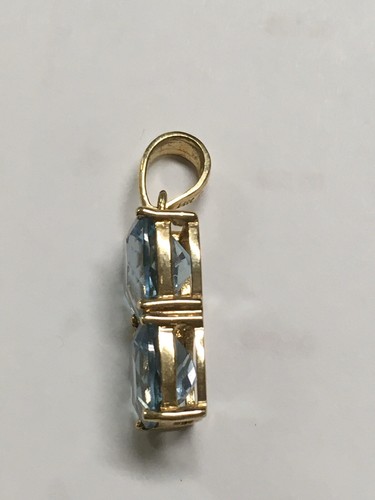 14 K GELBGOLD 6 KARAT BLAUTOPAS ANHÄNGER KISSENSCHLIFF - Bild 2 von 4
