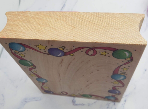 All Night Media Christmas Holiday Ornament Frame Wood Mounted Rubber Stamp 978K - Picture 5 of 7
