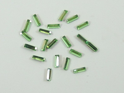 12pcs 4X2mm PERIDOT BAGUETTE FOILED POINTED BACK European Rhinestones