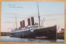 DEUTSCHLAND (Hamburg American) Starboard bow photo at Hamburg c1910
