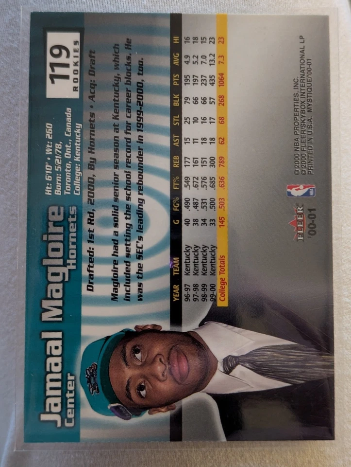 Fleer Mystique 2000-01 - Rookies Jamaal Magloire #119/3000 (RC) Foto 2 de 2