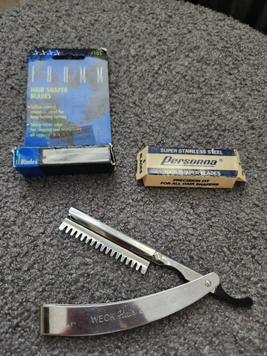 Vintage Weck Straight Razor Hair Shaper Guard Vintage Fromm & Personna Blades