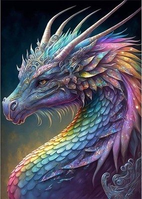 5D Diamond Painting Bunter Drache Diamant Painting Bilder Drache Diamond Art ...