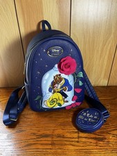 Disney Beauty  Beast Belle Tale As Old As Time Mini Backpack, Cardholder Gift 
