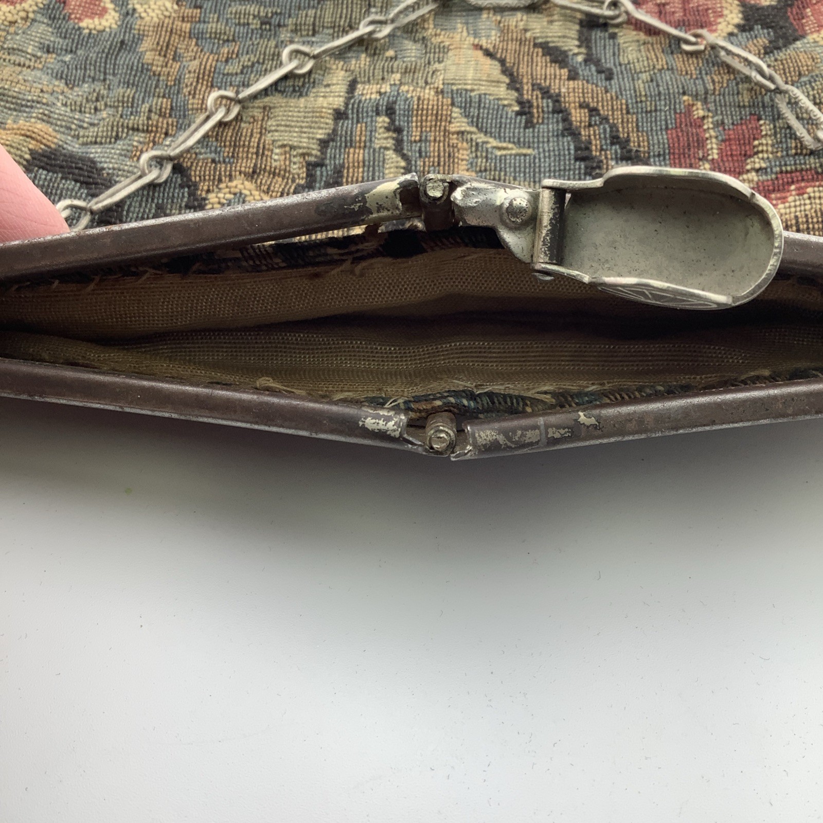 Antique Double Hinged Windmill Design Frame Tapes… - image 6