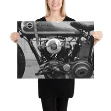 Vintage Photo "Period Modified 45 DL" #2 Molenaar Harley-Davidson - 18×24