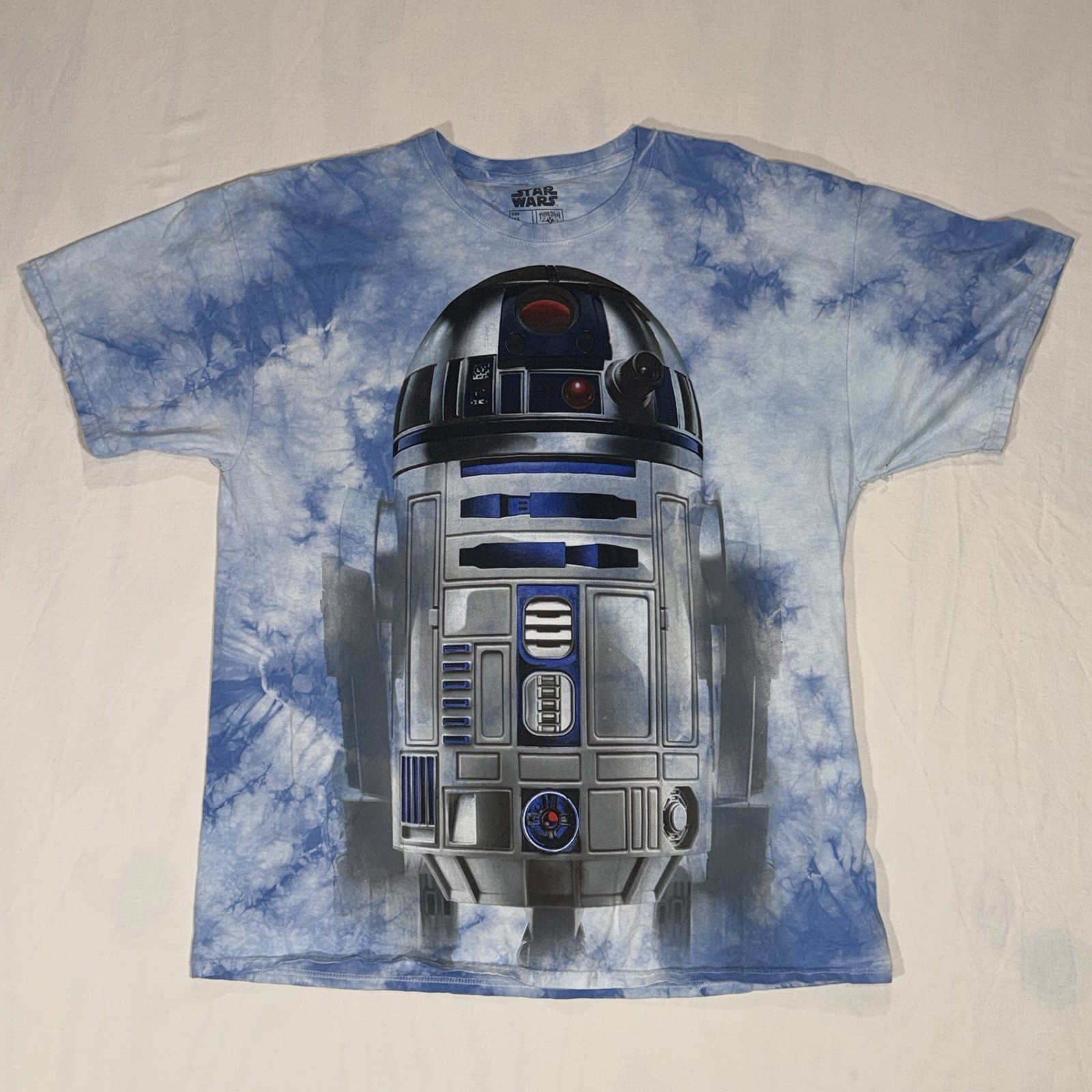 Star Wars Tie Dye R2D2 Large Print XL Shirt Fifth Sun Blue Cotton