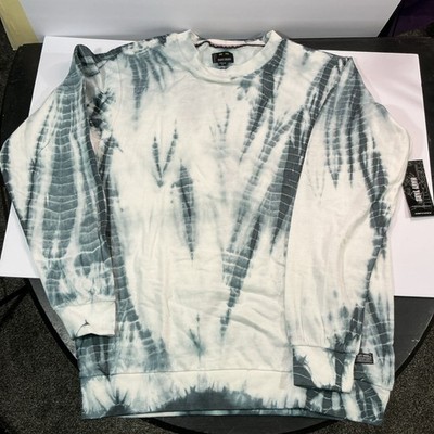 Navy Yard Men's Tie-Dye Cotton Knit Pullover Sweater White Gray Size L