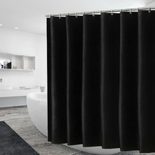 Shower Curtain Liner 72 x 72, Plastic Waterproof 4G Lightweight Shower Black