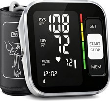 Blood Pressure Monitor Upper Arm Backlit LCD BP Machine with Storage Bag FDA C