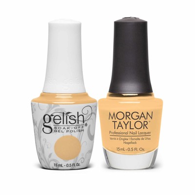 Gelish ''Sunny Daze Ahead'' Duo - Includes Gel Polish & Lacquer- Pale Yellow Creme