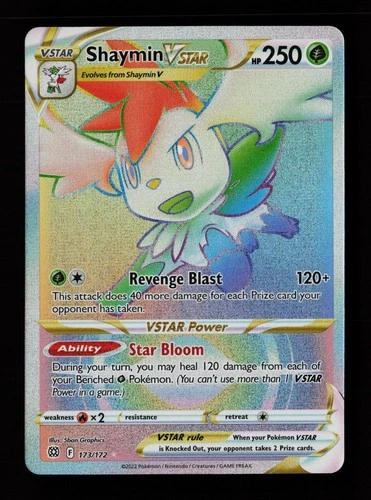 Shaymin VSTAR 173/172 Rainbow Rare Brilliant Stars Pokemon Cards
