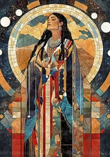 Changing Woman Navajo Goddess Art Print Cosmic Cycles Sacred Feminine AJ30