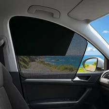 Car Window Shades, 2 Pack Magnetic Half Blackout & Black-Front 2PC 