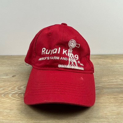 #ad Red Rural King Hat Snap Back Adult Size OSFA Red Baseball Cap $9.00