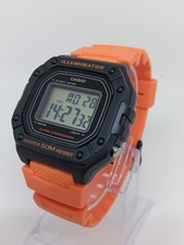 Casio W218H-4B2V mod 3224 Men's 43mm x 40mm Orange Resin Band Digital Watch