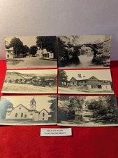 6 TREADWELL NEW YORK REAL PHOTO POSTCARDS, RPPC, CHURCH, SCHOOL, FALLS, MAIN ST.