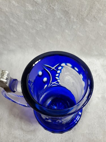 Vintage Herr des Kristalls Altdeutschland blaues Glas von König Werk GMBH und Co. mit Hirsch - Bild 11 von 16
