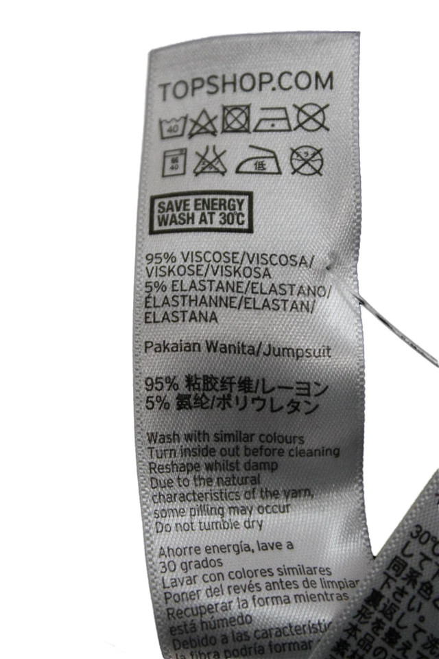 Mameluco sin mangas Topshop para mujer con correa de espagueti tiro alto negro talla 0 Foto 4 de 4