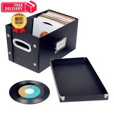 Snap-N-Store 7 Inch Vinyl Record Storage Box, 7"/45 RPM - 1 Pack, Black
