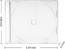 Verbatim CD DVD Blu-Ray Clear Slim Jewel Cases, Ultra Slim 5.2 mm   20 Pack