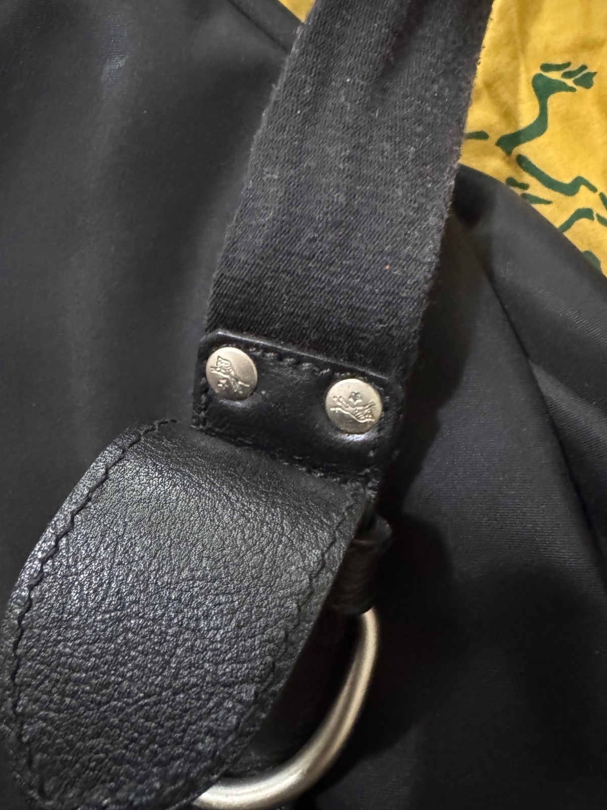 Il Bisonte black nylonand leather sling backpack - image 3