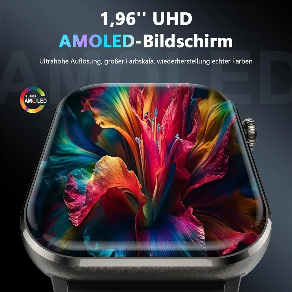 800mAh Blackview Smartwatch Herren Damen, AMOLED-Bildschirm immer an Fitnessuhr - Bild 2 von 4