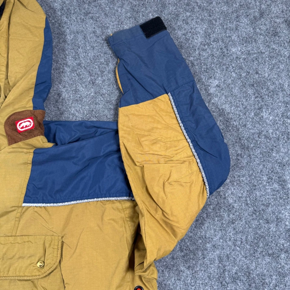 Ecko Unltd. Chaqueta vintage 1972 grande marrón bloque de color pulóver Anorak para hombre Foto 3 de 4