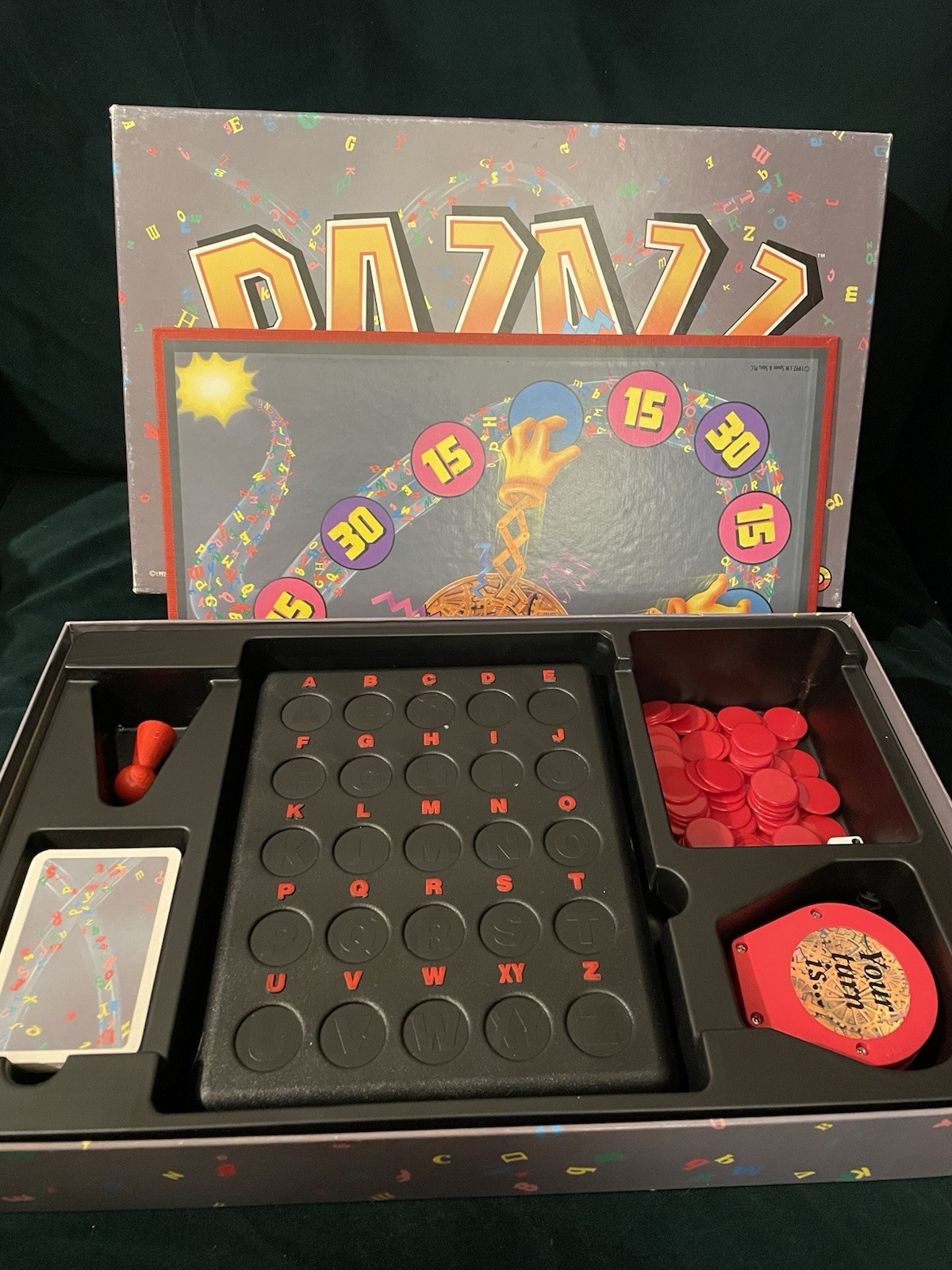 Pazazz Board Game Spears Games Vintage Missing One Red Counter