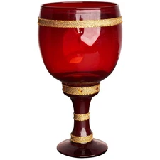 ICED Bling Glass Pimp Cup Mug - red / gold