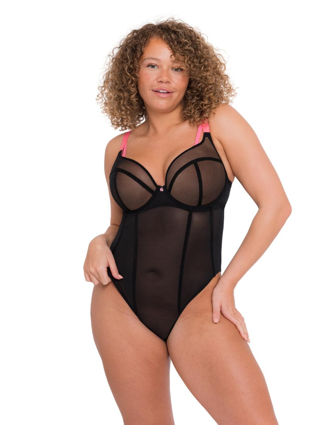 30J Curvy Kate Elementary Body Plunge Underwired Sheer Body Lingerie CK056704