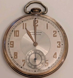 Authentic Waltham pocket watch Premier, working 10K Gold plated, 17 jewel, 2999051, 1938
