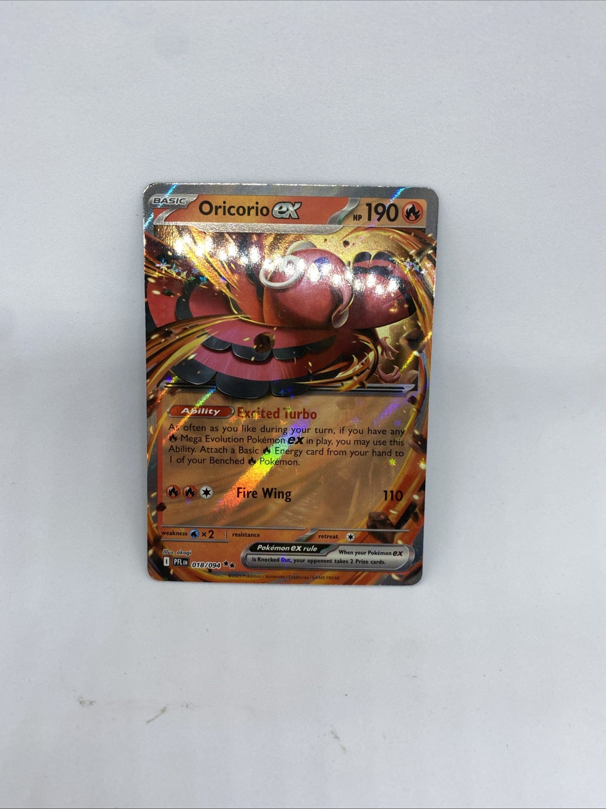 3 Total-Oricorio ex 018/094 Me02: Phantasmal Flames Holo.