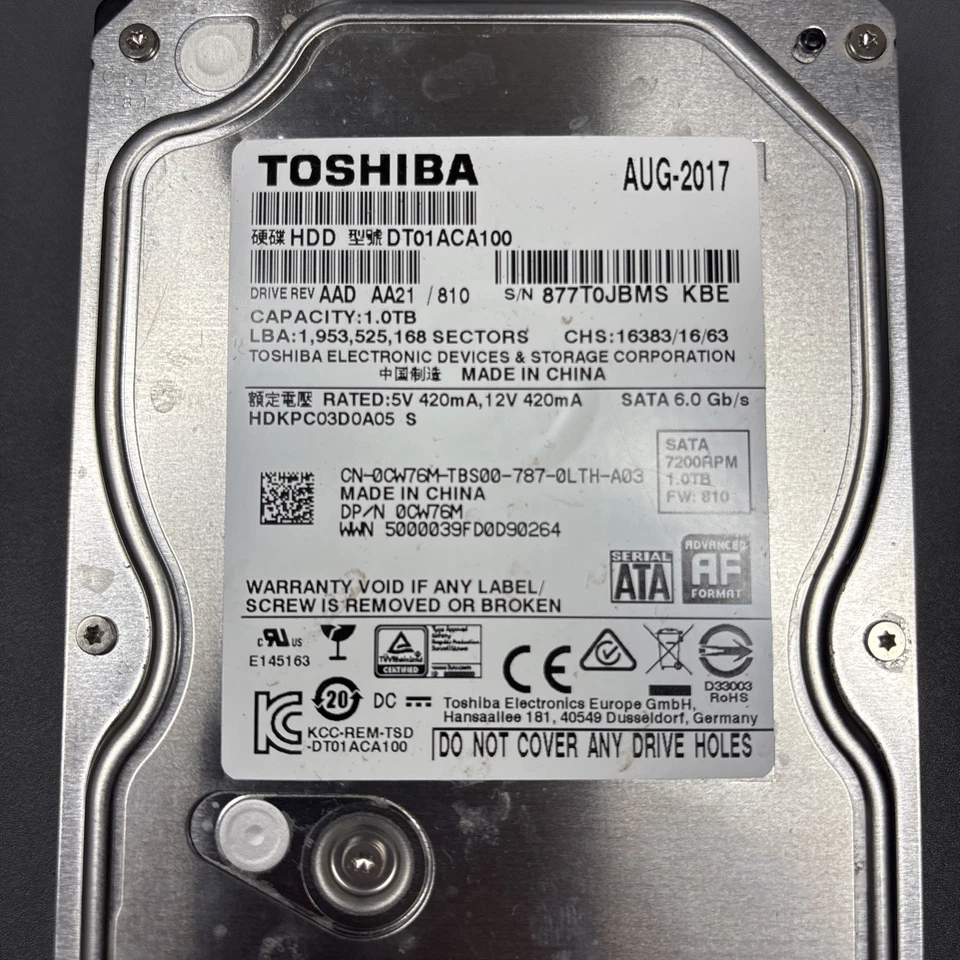 Toshiba DT01ACA100 1TB 3.5" SATA III HDD - Image 3 of 4