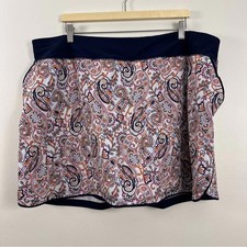 Lands' End Paisley Brief Swim Skort Women's Size 24W