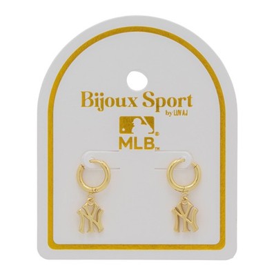 Bijoux Sport by Luv Aj MLB New York Yankees Gold Plated Logo Huggie Earrings