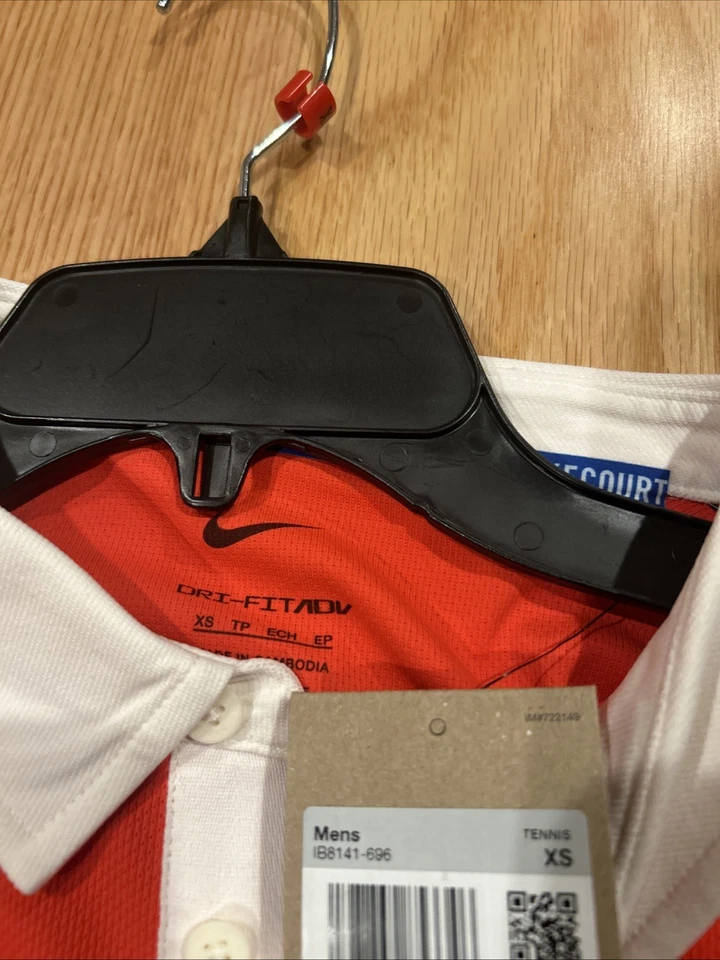 Nike Men`s Paris Court Dri-FIT Advantage Slam Long Sleeve Tennis Polo XS IB8141 - Image 4 of 4