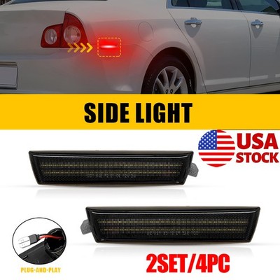 4x Smoked LED Rear Side Marker Light Right Left Fit 2008-2012 Chevrolet Malibu