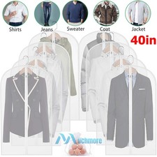 10X 40" Garment Dust Cover Bag Suit Storage Zipper Dress Clothes Coat Protector